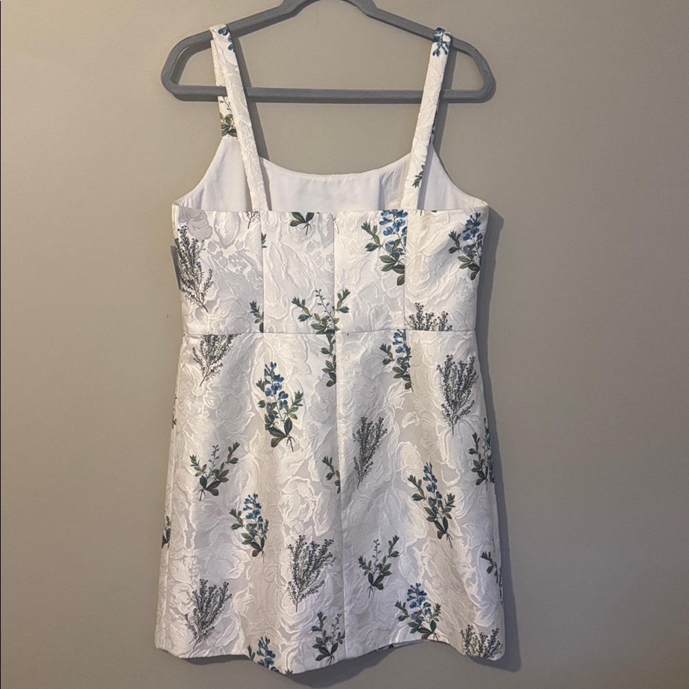NWT- Sachin & Babi Kelsey Floral Jacquard Minidress, Pearl Panicle, size 12 - Picture 8 of 12